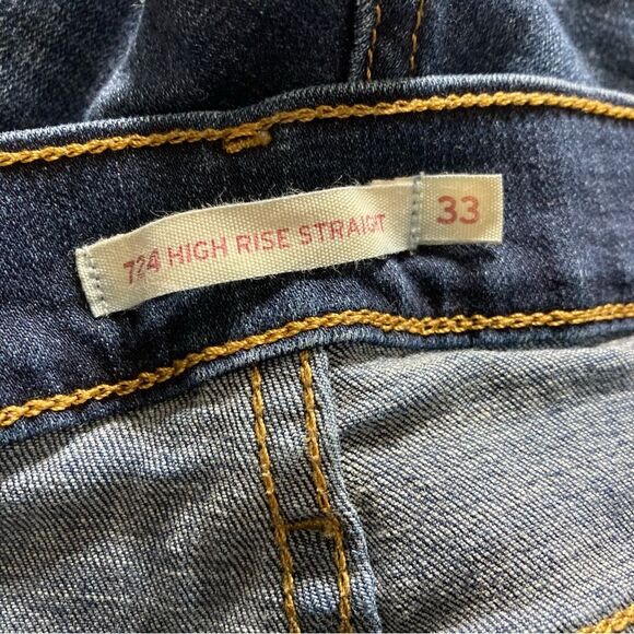 Levi’s 724 High Rise Straight Leg Jeans Size 33 - Picture 4 of 7